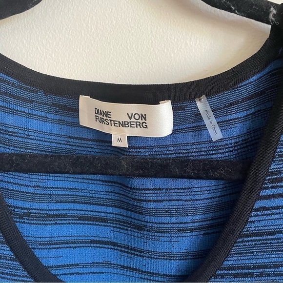 DVF Blue Spacedyed Body Con Midi Dress - Picture 8 of 8